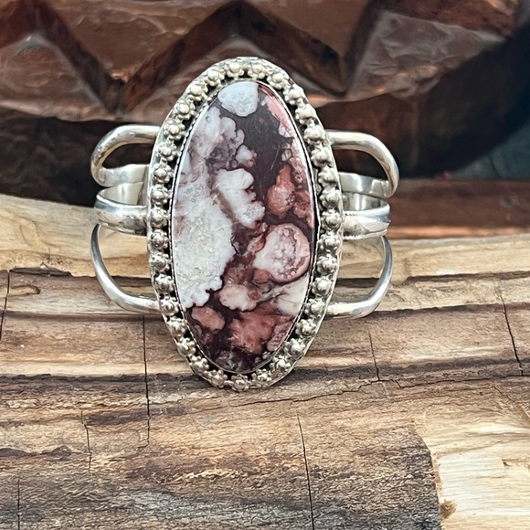 Vintage Native American Sterling Silver Wild Horse Bracelet